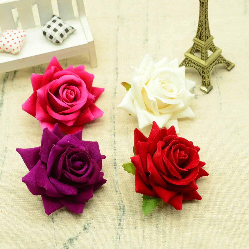 Christmas Wreath Fake - 30/100 個品質の造花クリスマス家の装飾ウェディングブライダルアクセサリー DIY 花輪ギフトキャップシルクバラ
