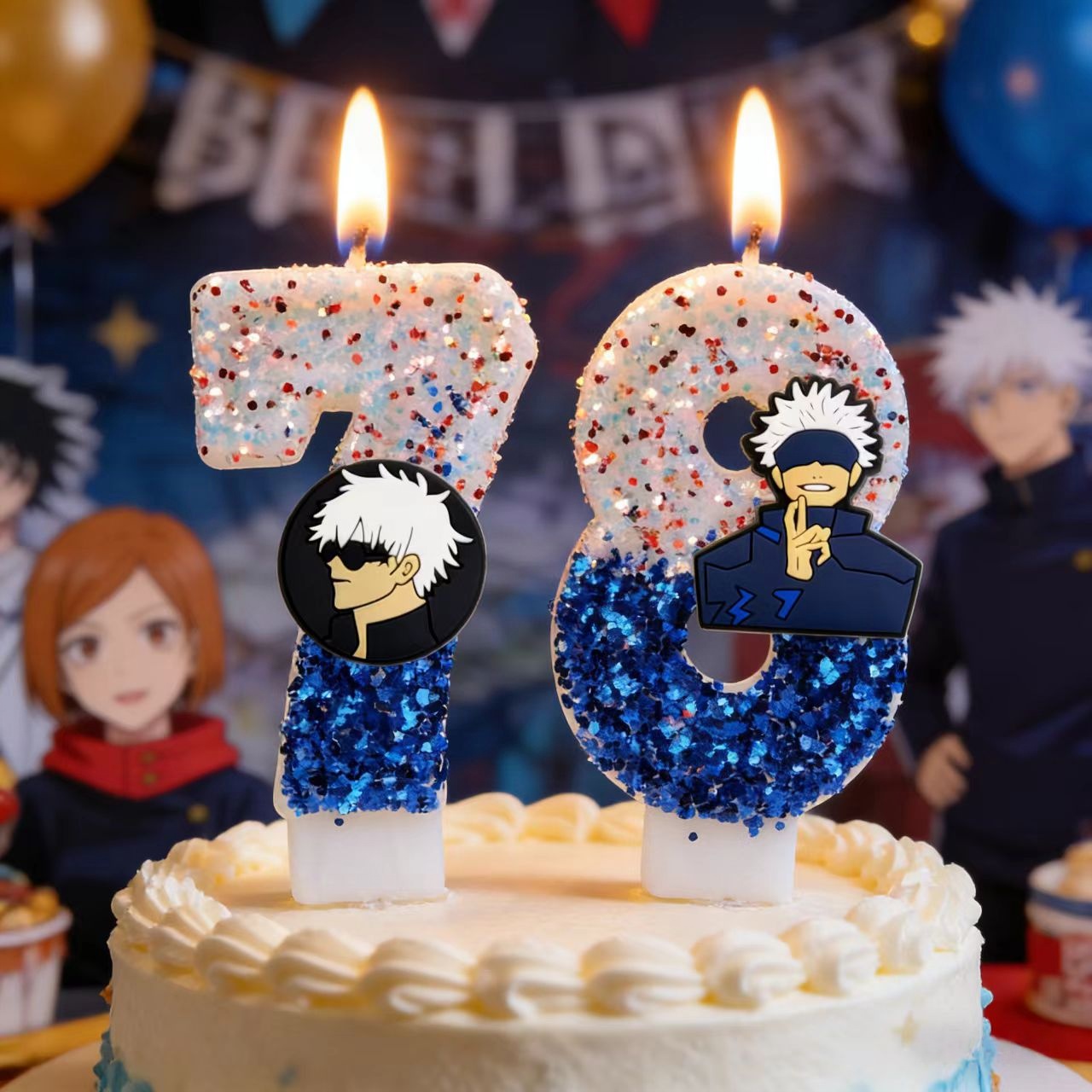 Holiday Candle Set - アニメ呪術廻戦テーマキャンドル番号0-9誕生日ケーキキャンドルデコレーション誕生日パーティーケーキトッパーベビーシャワーおもちゃギフト