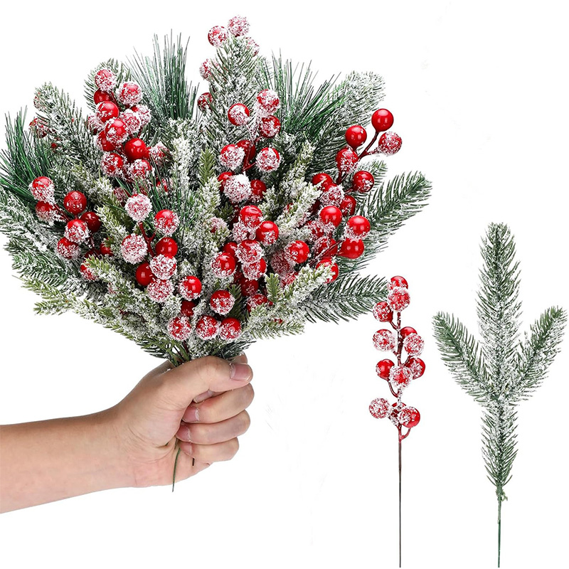 Christmas Tree Artificial - 20/26 センチメートルクリスマス装飾人工松葉の枝レッドヒイラギベリークリスマスツリーリース 2026 ナヴィダードホームギフト装飾