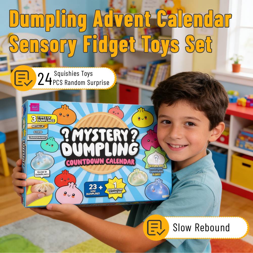Advent Calendar Gift - 24日間アドベントカレンダー 2026年感覚玩具セット 24個の餃子型スクイーズ入り カウントダウンカレンダー ストレス解消のための楽しいギフト