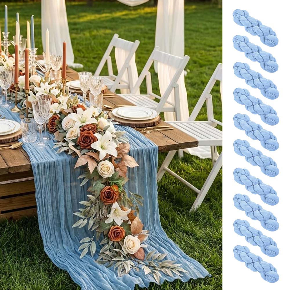 Christmas Table Runner - テーブルランナー ガーゼ クレープ チーズクロス 10枚セット 結婚式のテーブルデコレーション