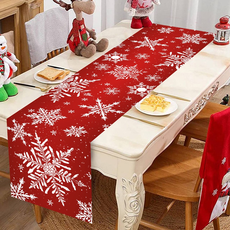 Christmas Table Runner - メリークリスマステーブルランナー クリスマステーブルカバー クリスマスデコレーション ホーム用 2025 ナビダッド