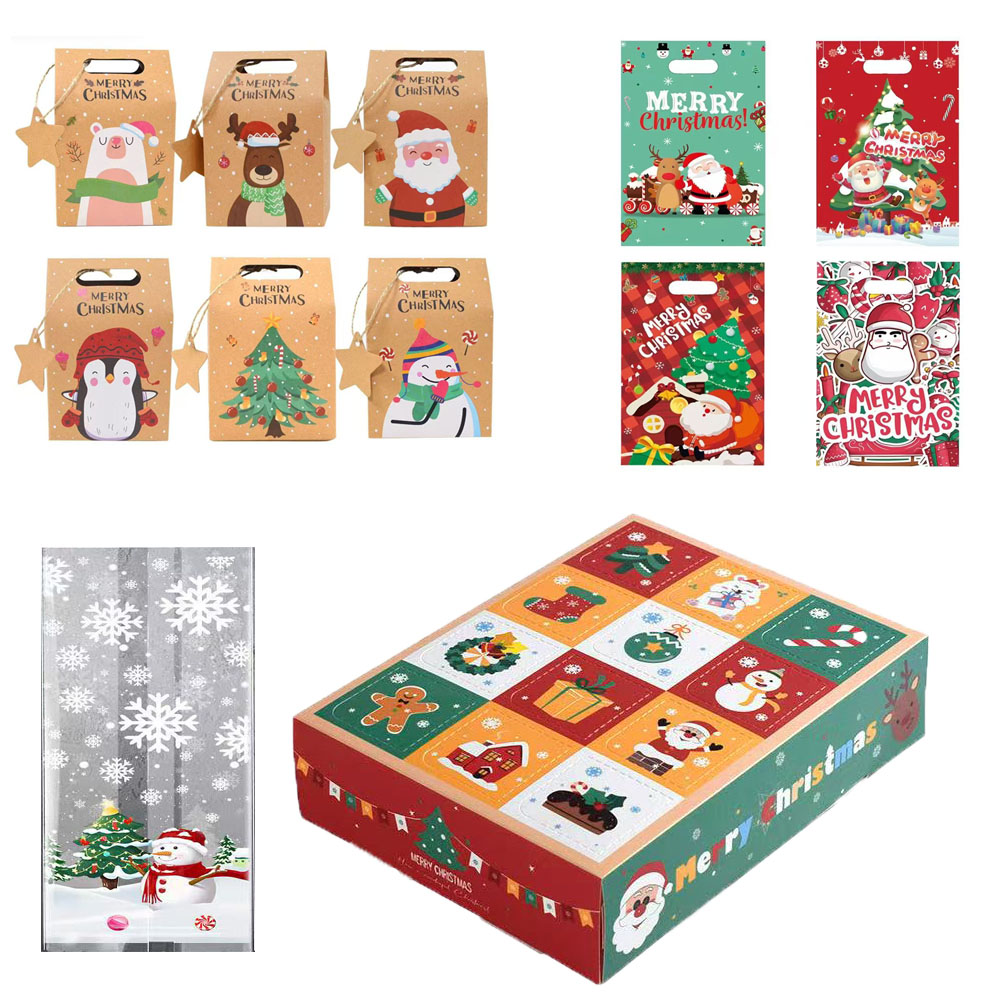 Advent Calendar Gift - クリスマス用クッキーバッグ、キャンディボックス、ギフトボックス、小さなギフトボックス、パーティー用品、キャンディバッグ
