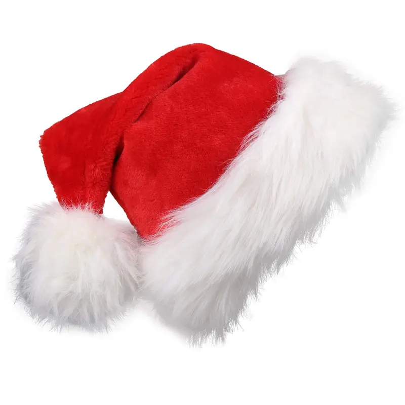 Santa Hat Plush - クリスマスサンタ帽子 クリスマス ロングプラッシュ ホリデーレッドハット 大人と子供用 ユニセックス