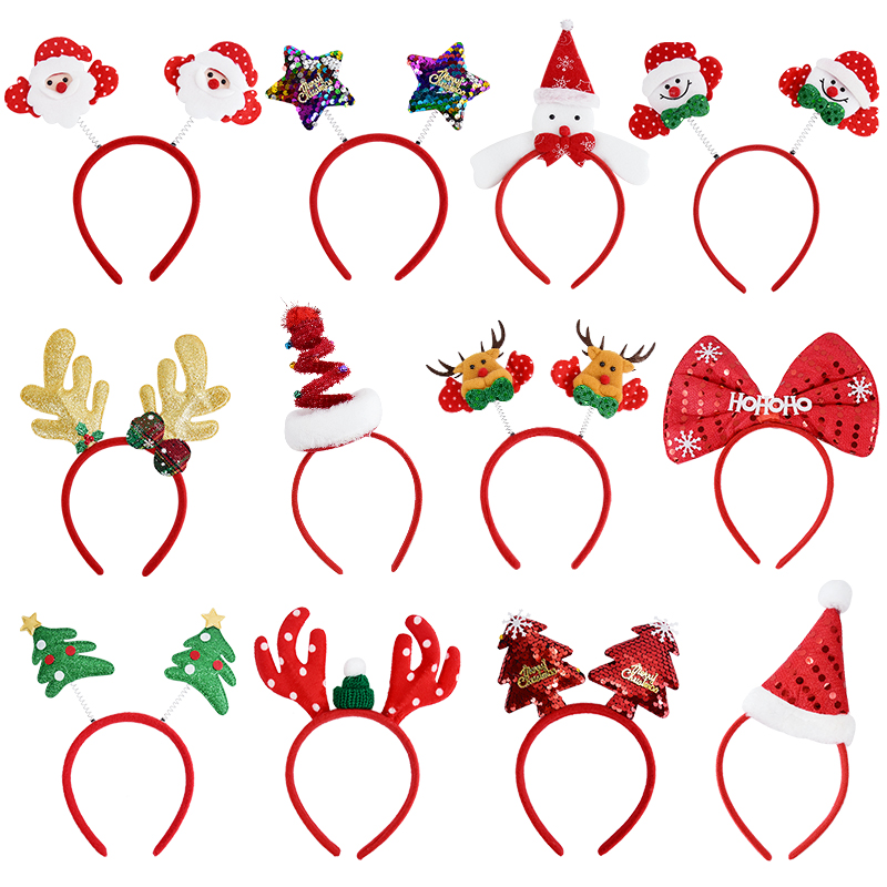 Reindeer Antlers Headband - クリスマスヘッドバンド 子供 大人 サンタクロース エルク クリスマスツリー