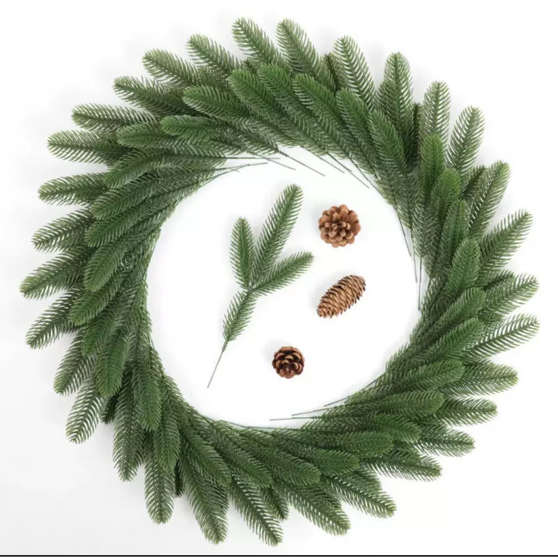 人工松の枝、偽松葉、グリーン装飾品、DIYリース用品、クリス - Christmas Wreath Fake のレビューと価格