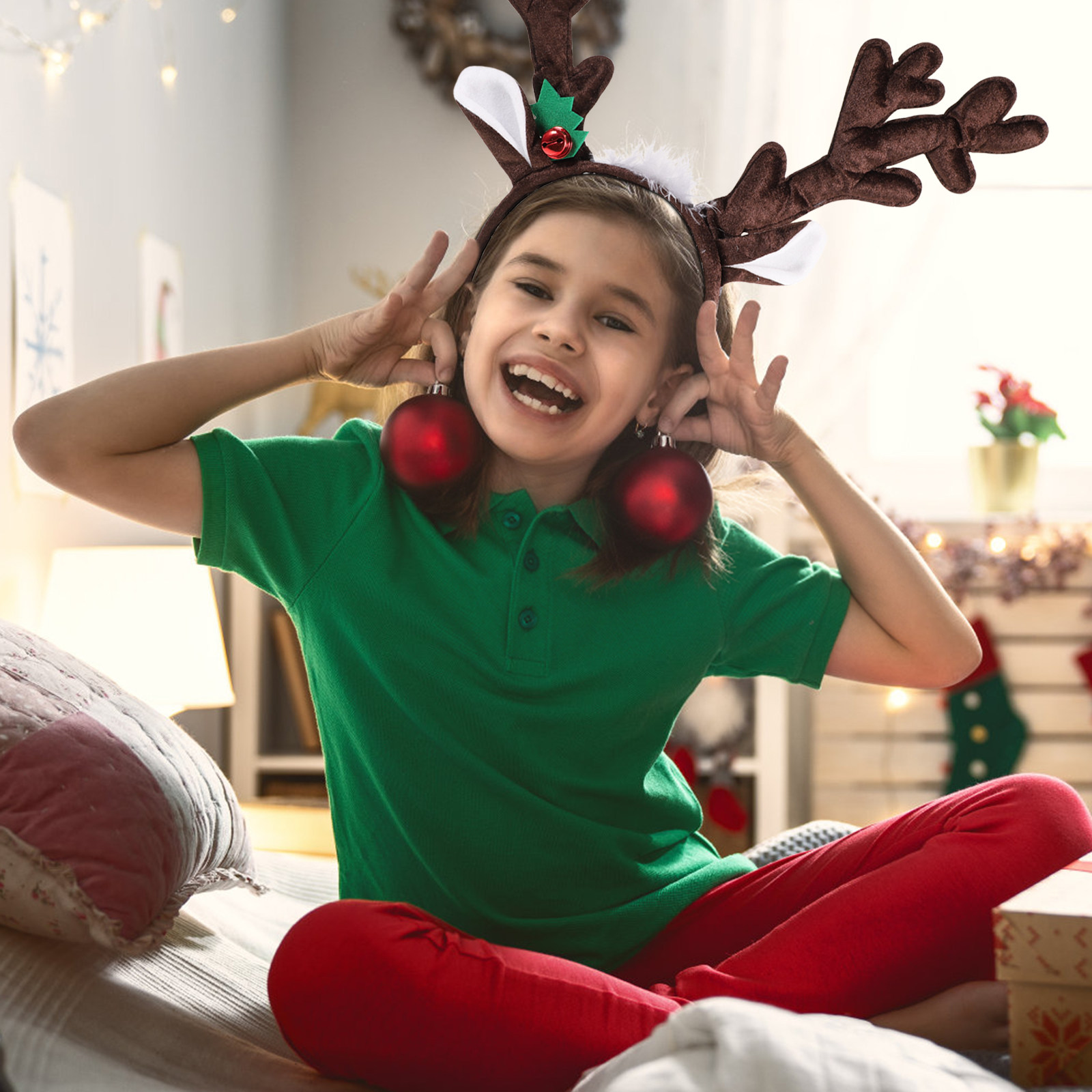 トナカイの角ヘッドバンド クリスマスパーティーヘッドバンド  - Reindeer Antlers Headband のレビューと価格