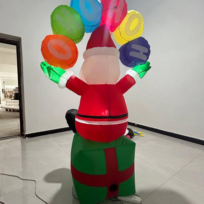 LEDライト付きサンタの膨らませる飾り、庭、ポーチ、芝生、パ - Christmas Lights Outdoor のレビューと価格