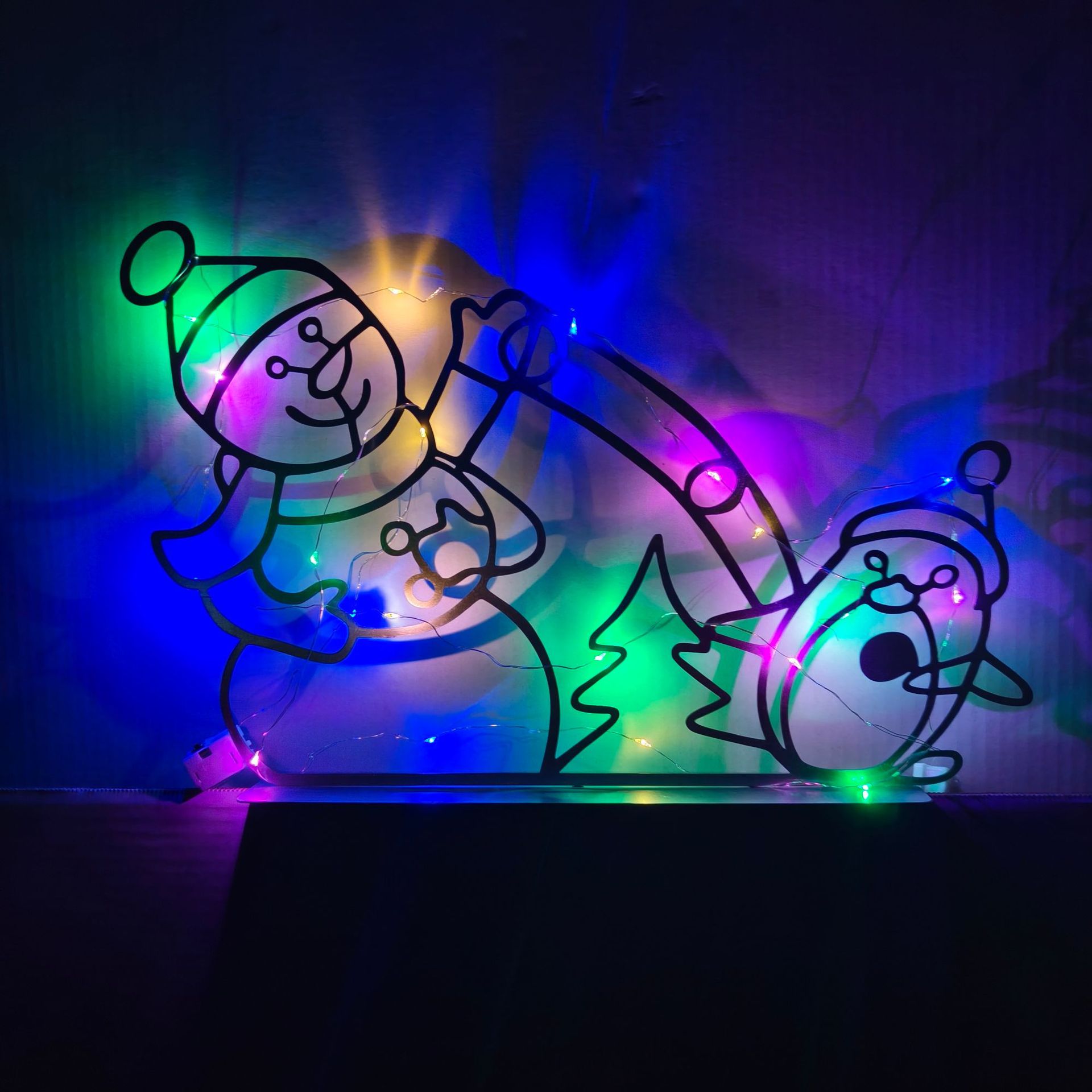 アニメーションスノーボールライトLEDグリッター雪だるまクリ - Christmas Lights Outdoor のレビューと価格