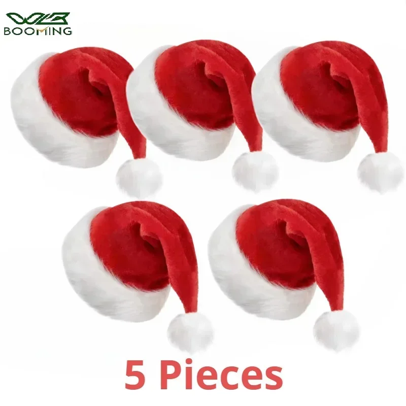 5/1 個クリスマス帽子ぬいぐるみ大人子供ソフトサンタ帽子ク - Santa Hat Plush のレビューと価格