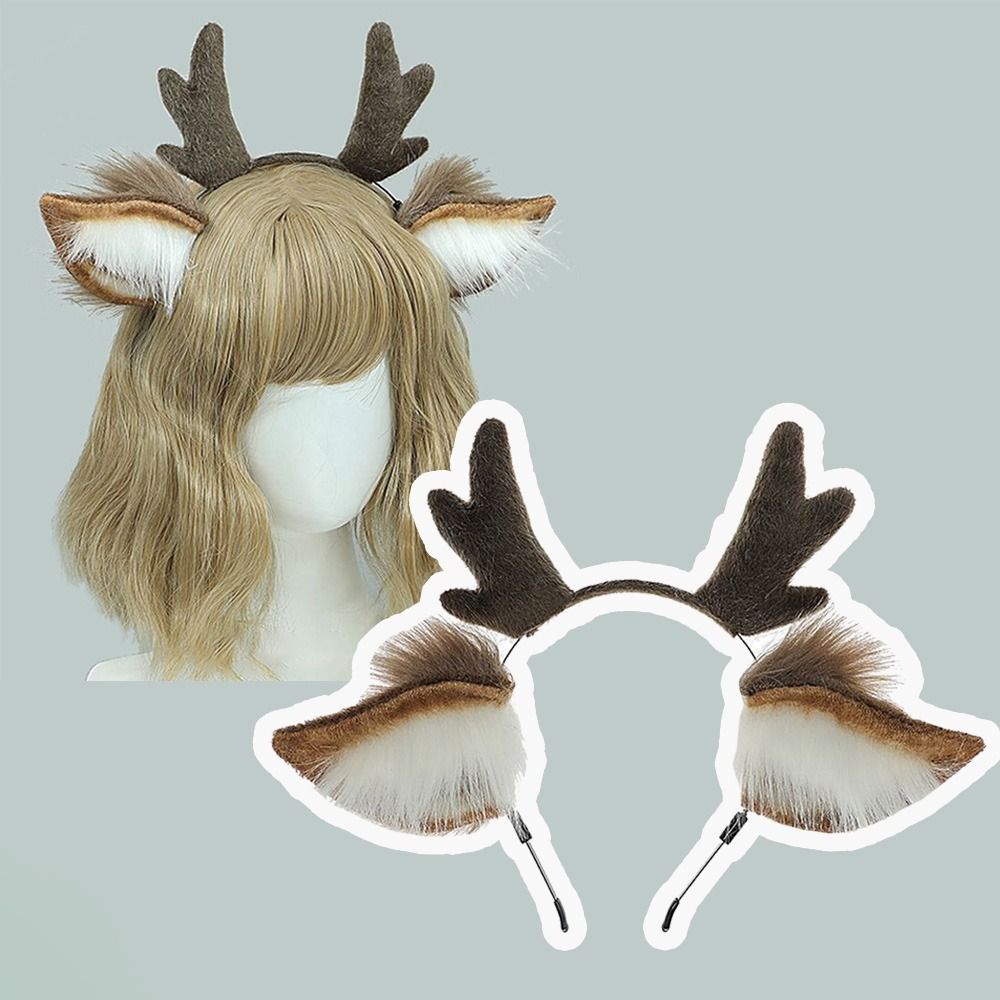 ユニセックス鹿耳トナカイの角ヘッドバンドかわいいパーティー頭 - Reindeer Antlers Headband のレビューと価格