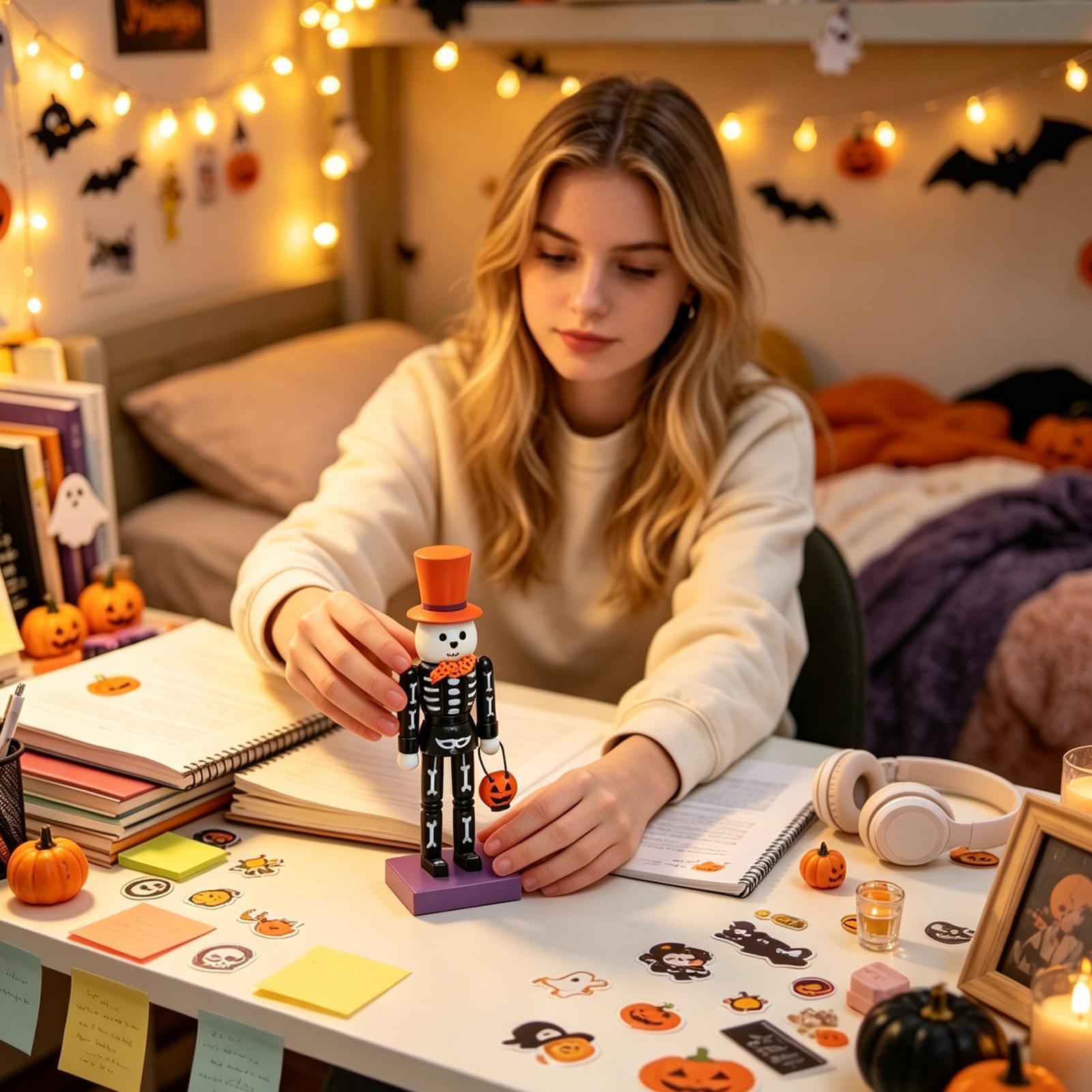 ハロウィンナッツクラッカー木製不気味なスケルトンカボチャテー - Nutcracker Figurine のレビューと価格