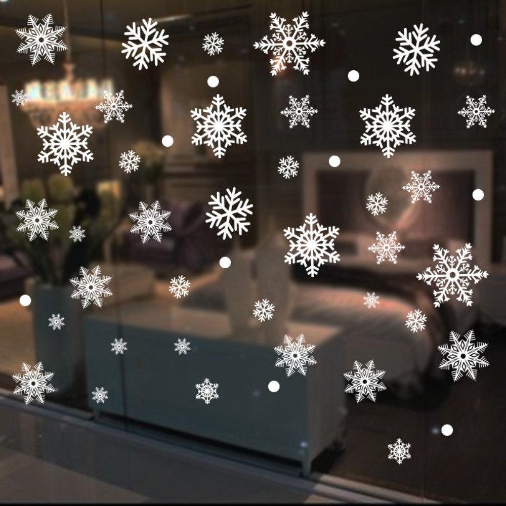 30 個 PVC クリスマス雪の結晶ステッカー静電ガラス粘着 - Snowflake Window Decal のレビューと価格