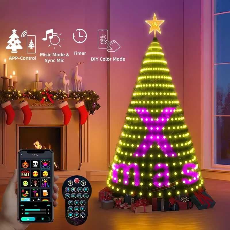 400LEDスマートクリスマスツリーライト、スター型トップピ - Star Tree Topper のレビューと価格