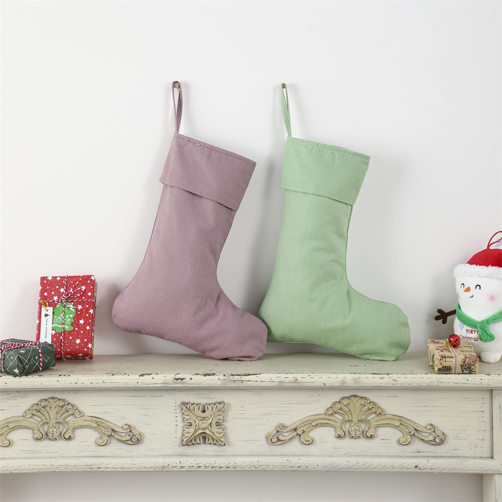 家の装飾のためのクリスマリネンストッキング、天然のプレーンソ - Christmas Stocking Hanging のレビューと価格