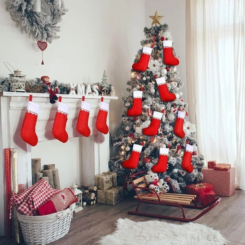 クリスマスの飾り付け用ストッキング、暖炉に吊るすギフトバッグ - Christmas Stocking Hanging のレビューと価格