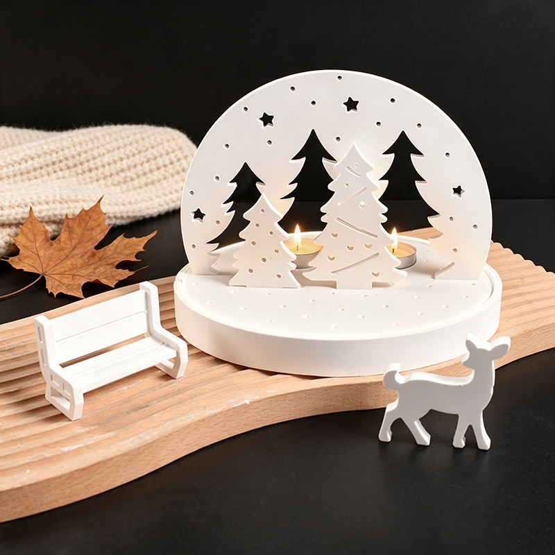 クリスマスエルクティーライトキャンドルホルダーシリコンモール - Holiday Candle Set のレビューと価格