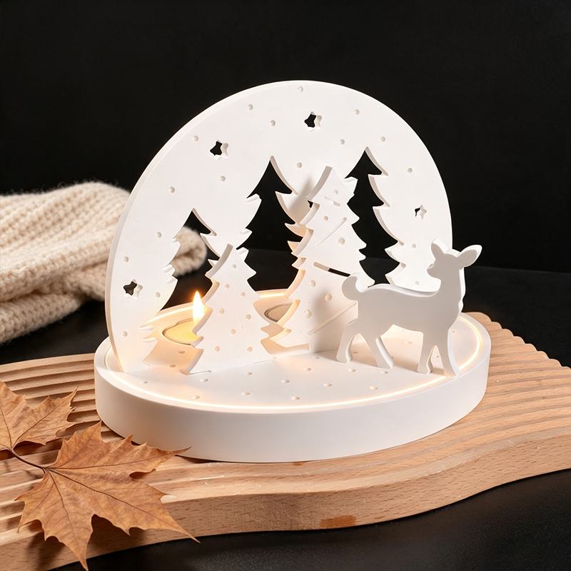 クリスマスエルクティーライトキャンドルホルダーシリコンモール - Holiday Candle Set のレビューと価格