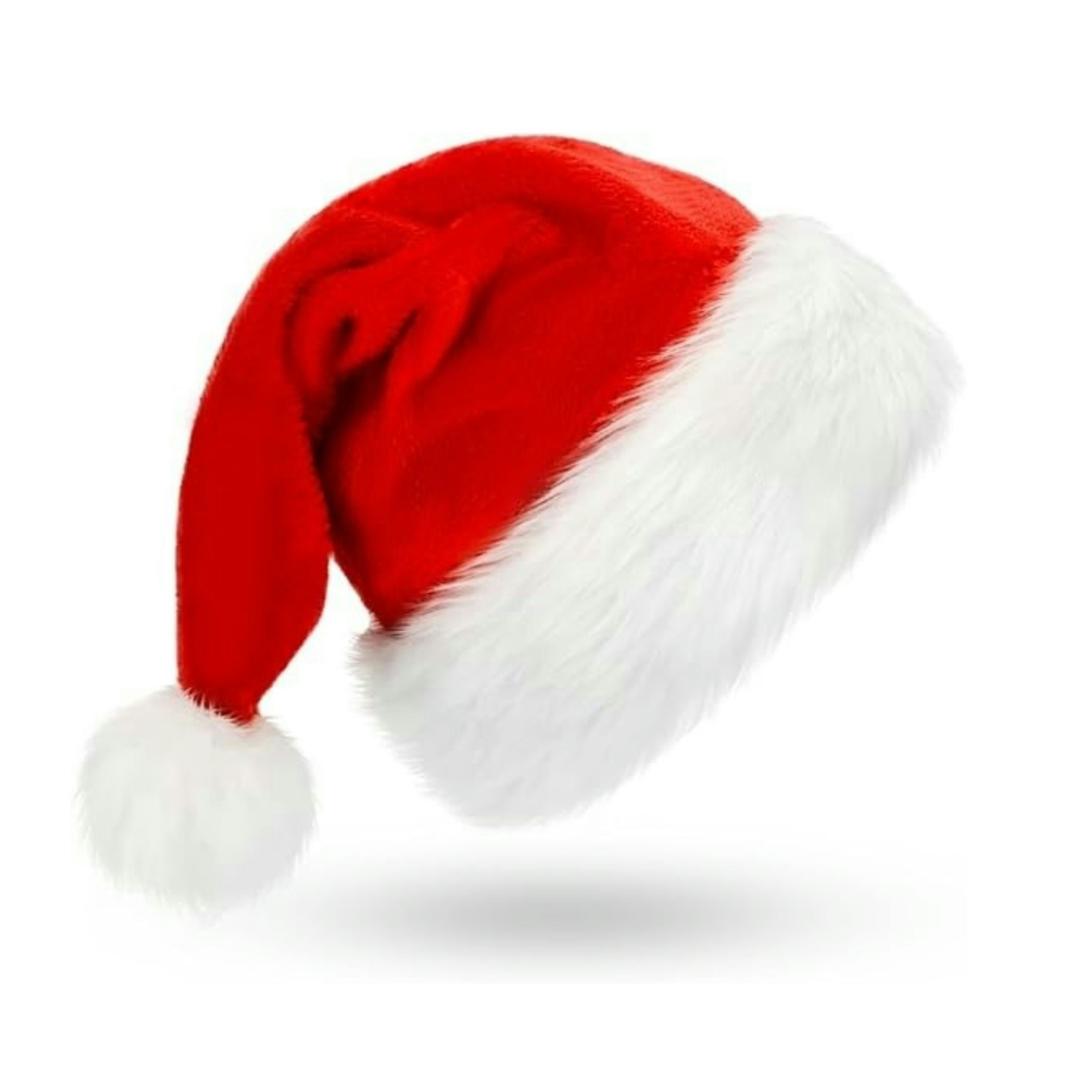 ふわふわの赤いサンタ帽子セット ぬいぐるみのつばとライナー付 - Santa Hat Plush のレビューと価格