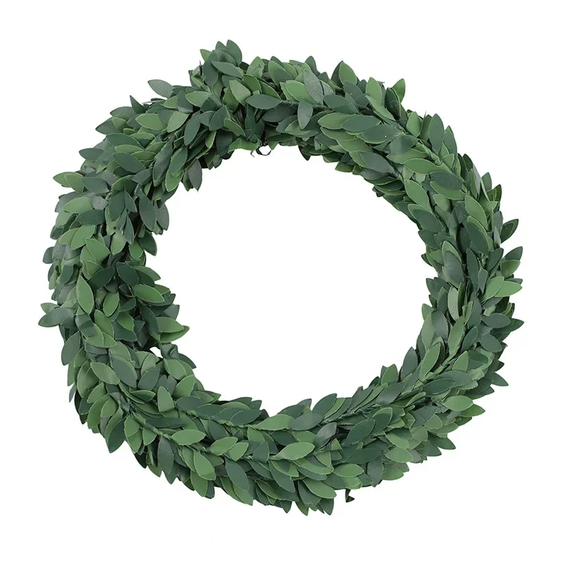 7 メートルの鉄線グリーンリーフつる結婚式の装飾花花輪クリス - Christmas Wreath Fake のレビューと価格