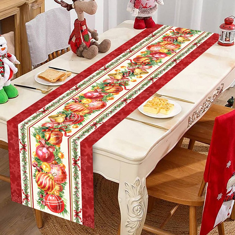 メリークリスマステーブルランナー クリスマステーブルカバー  - Christmas Table Runner のレビューと価格