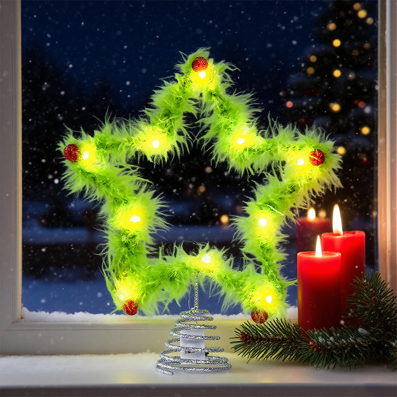 ぬいぐるみ五芒星ツイストスティッククリスマスグリンチスターツ - Star Tree Topper のレビューと価格