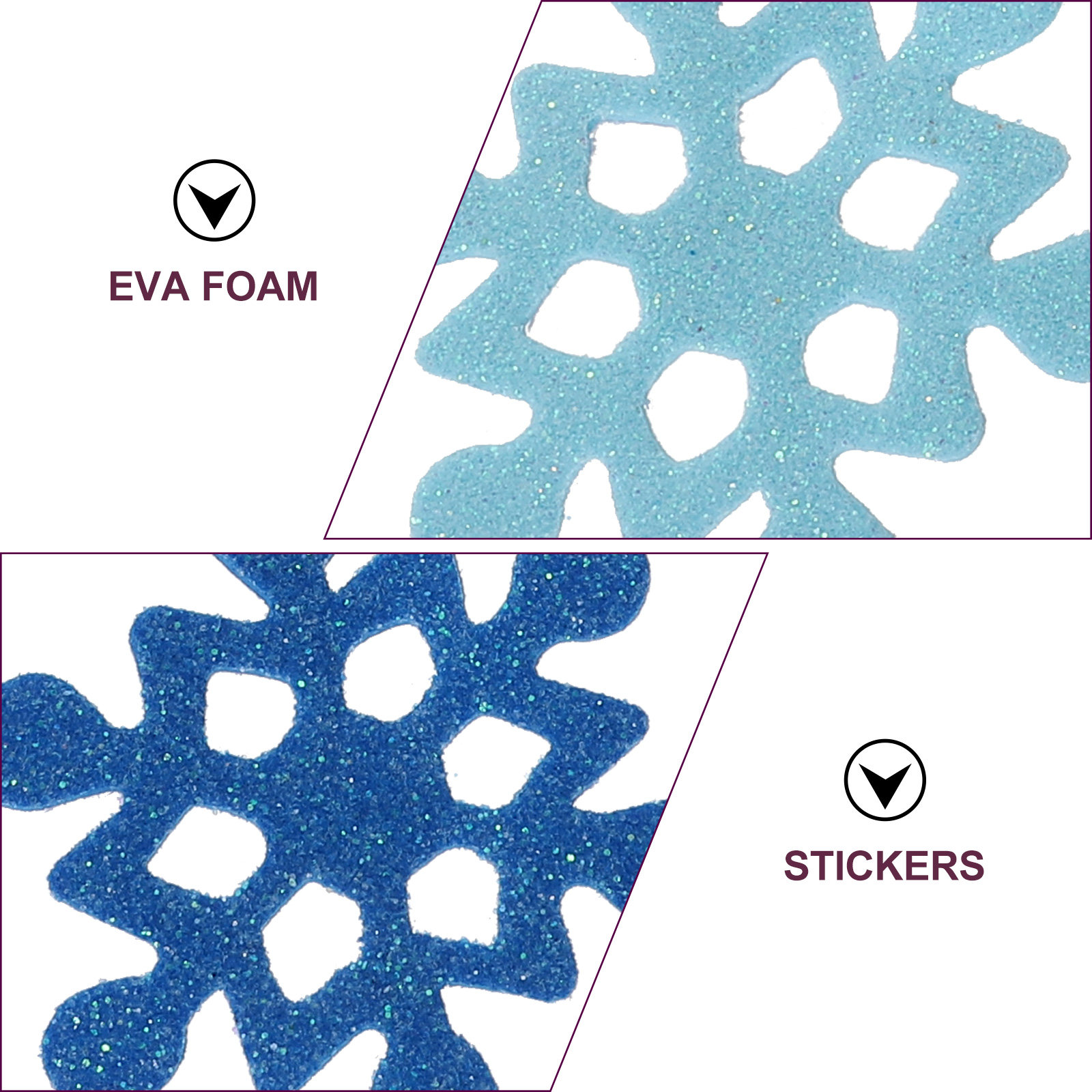 スノーフレークフォームステッカー グリッター クリスマス ウ - Snowflake Window Decal のレビューと価格