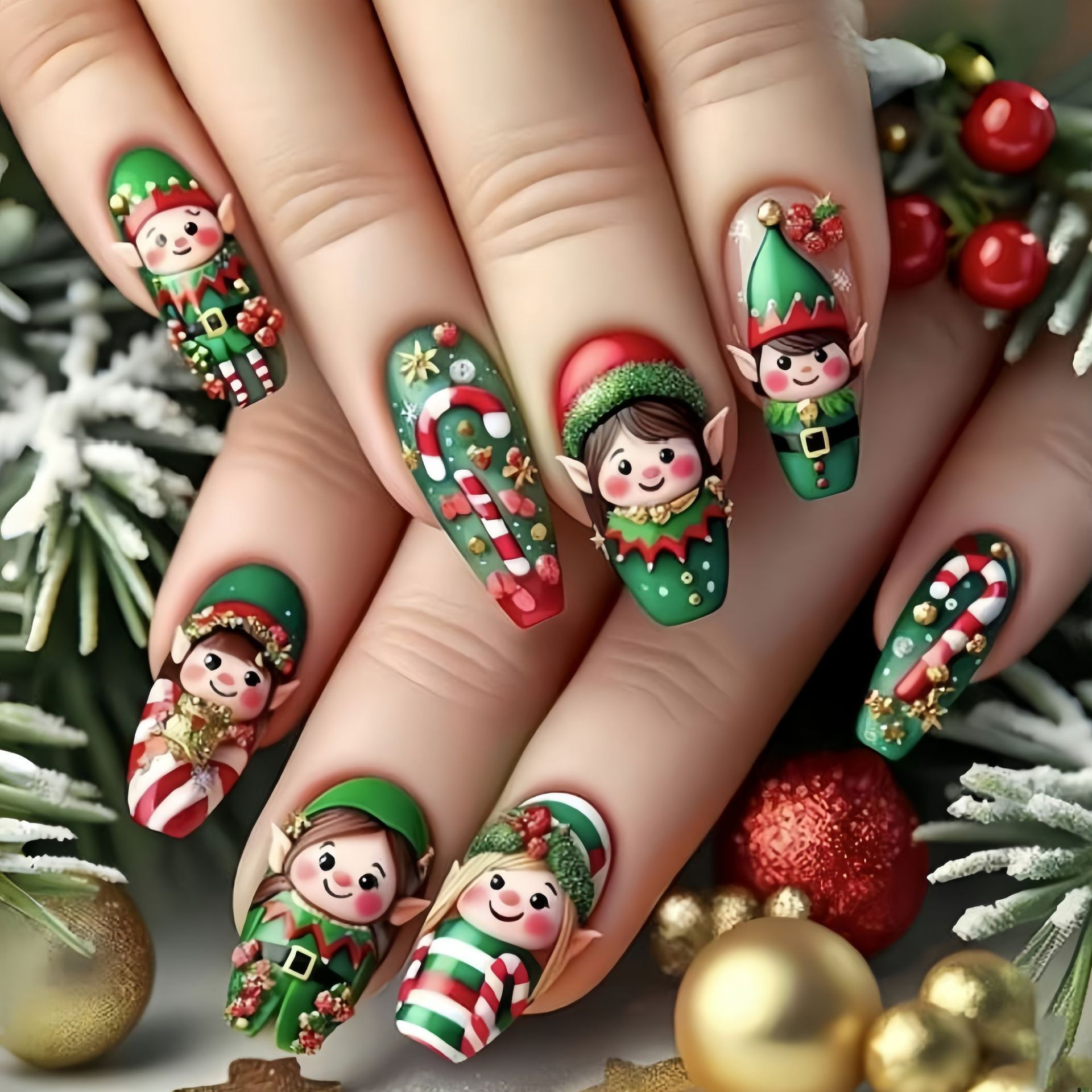 クリスマスパーティー用ミディアムフェイクネイル 雪の結晶 ク - Christmas Tree Artificial のレビューと価格