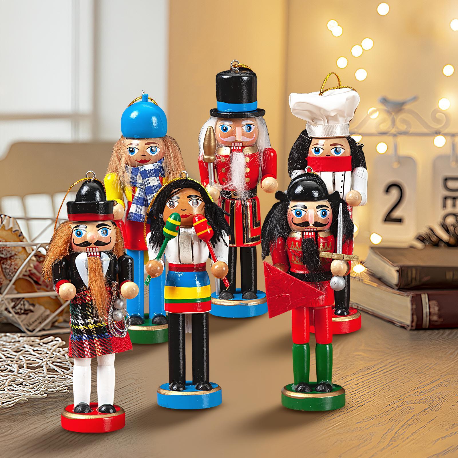 くるみ割り人形クリスマス装飾 6 個クリスマスツリーペンダン - Nutcracker Figurine のレビューと価格