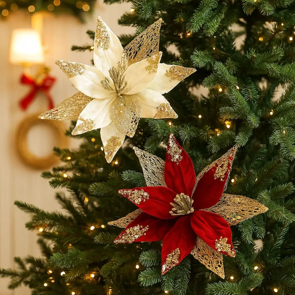 29cmの人工クリスマスフラワーベルベットシミュレーションク - Christmas Wreath Fake のレビューと価格