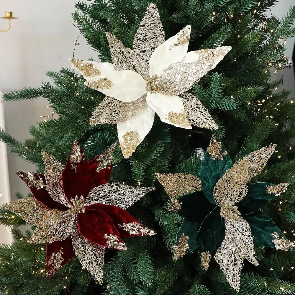 29cmの人工クリスマスフラワーベルベットシミュレーションク - Christmas Wreath Fake のレビューと価格