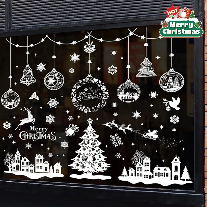 9枚243枚入り 再利用可能な静電気吸着式クリスマスベル＆ス - Snowflake Window Decal のレビューと価格