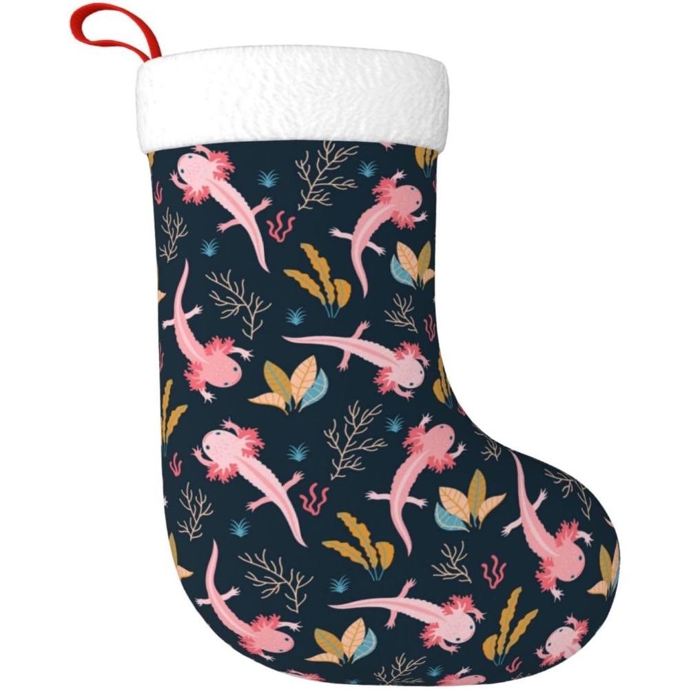 かわいいアホロートルクリスマスストッキング吊り下げ装飾ストッ - Christmas Stocking Hanging のレビューと価格