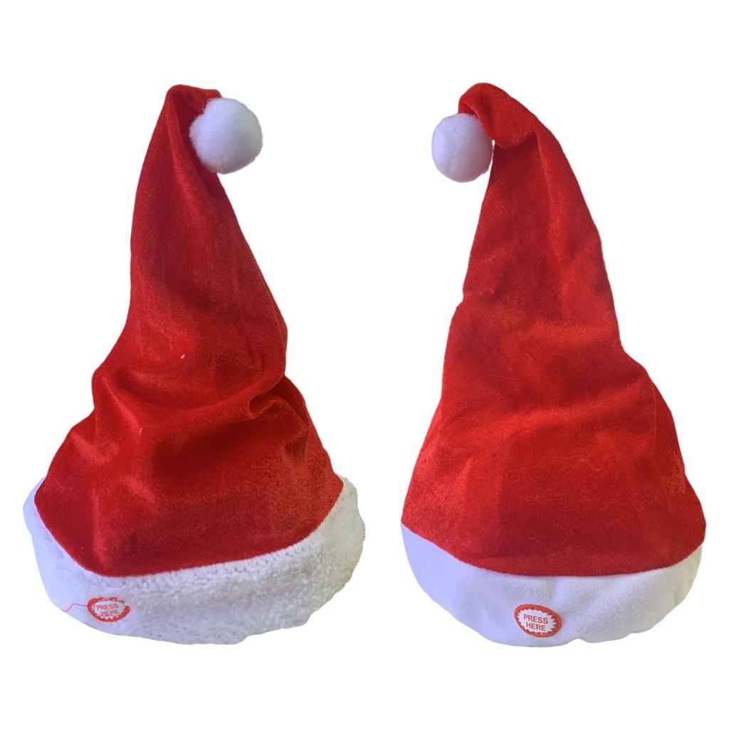 大人のための歌手ダンス帽子、音楽スイング帽子、赤と白のぬいぐ - Santa Hat Plush のレビューと価格