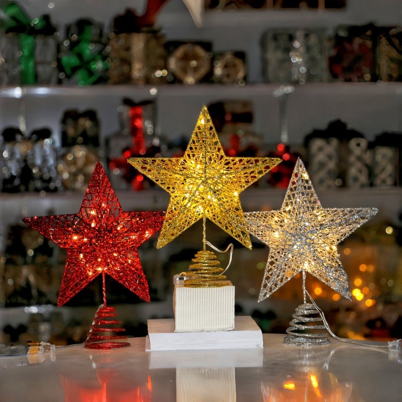 クリスマスツリー グリッター スター トッパー 絶妙な光るペ - Star Tree Topper のレビューと価格