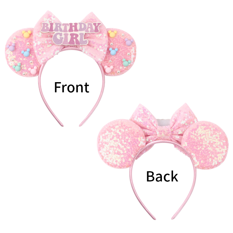 女の子ハッピーバースデーミニーマウス耳ヘッドバンド女の子ベビ - Ribbon Bow Gift のレビューと価格
