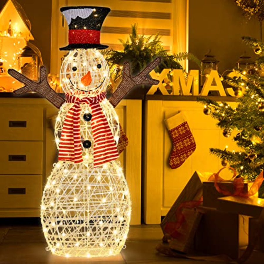 クリスマス屋外用ライトアップスノーマンヤードデコレーション、 - Christmas Lights Outdoor のレビューと価格