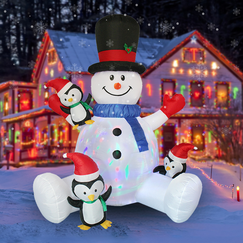 クリスマスインフレータブル雪だるまペンギン積み重ね羅漢 LE - Christmas Lights Outdoor のレビューと価格