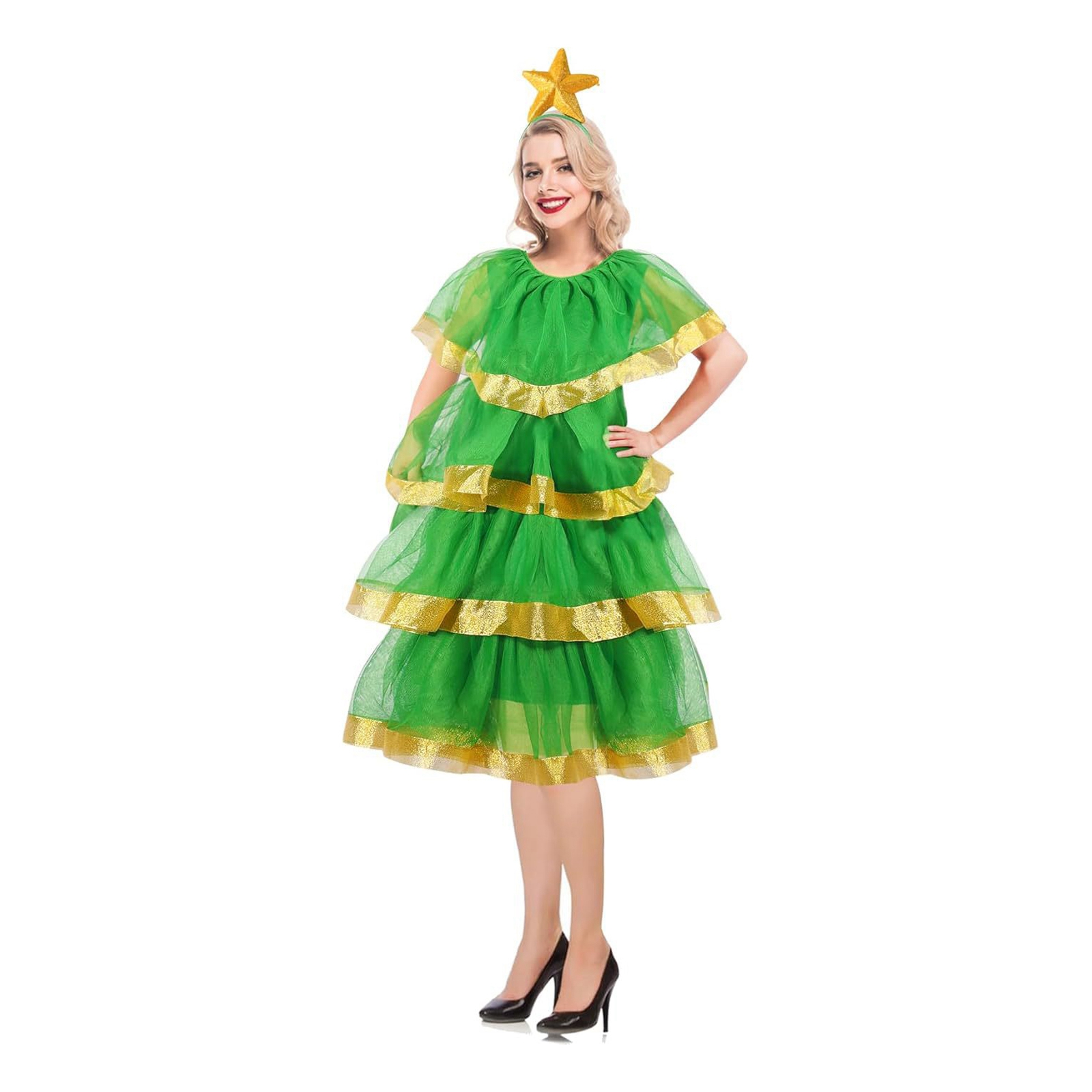 クリスマスレディ クリスマスツリーパーティー パフォーマンス - Elf Costume Christmas のレビューと価格