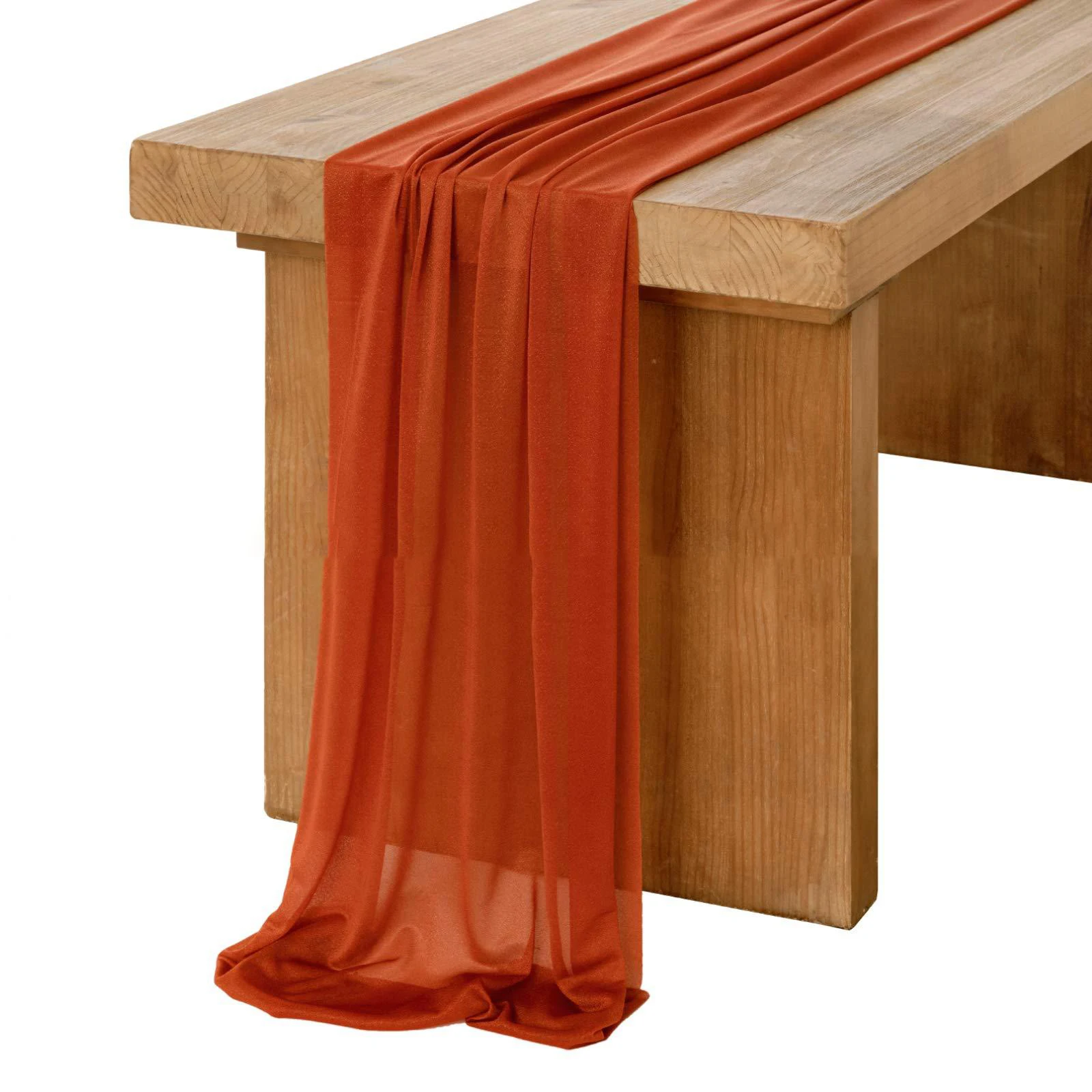 白いシルクシフォンランナー,半透明,ヴィンテージ,ダイニング - Christmas Table Runner のレビューと価格
