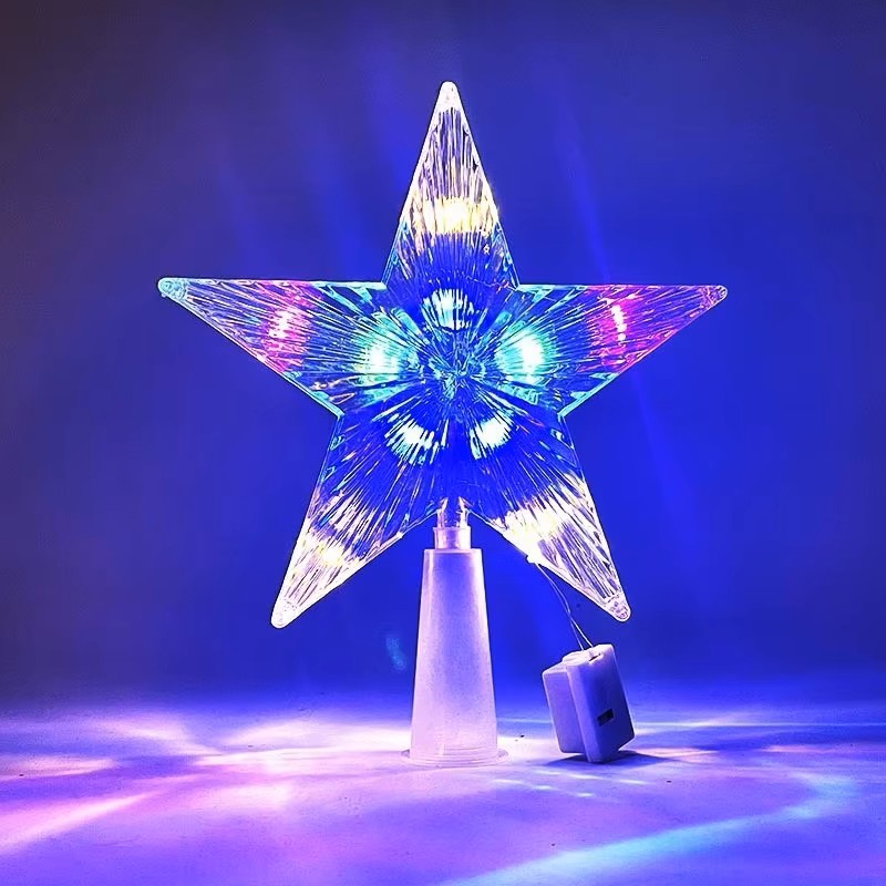 15 センチメートルクリスマス光るツリートッパー五芒星透明  - Star Tree Topper のレビューと価格
