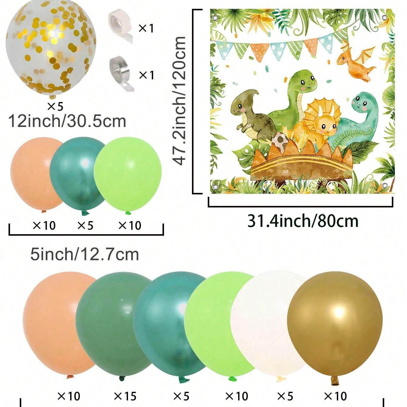 恐竜バルーンセットアーチ 子供の誕生日 恐竜テーマパーティー - Tinsel Garland Decoration のレビューと価格