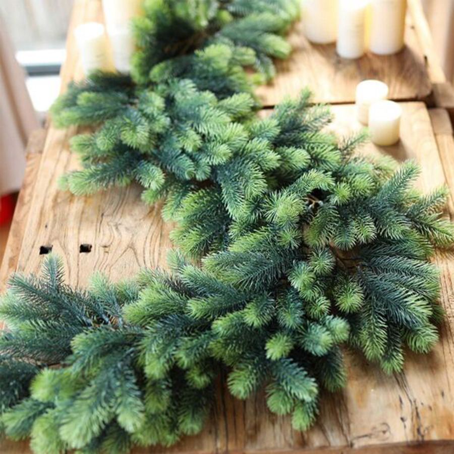 人工グリーン植物ラタンクリスマスツリーガーランドリース、室内 - Christmas Tree Artificial のレビューと価格