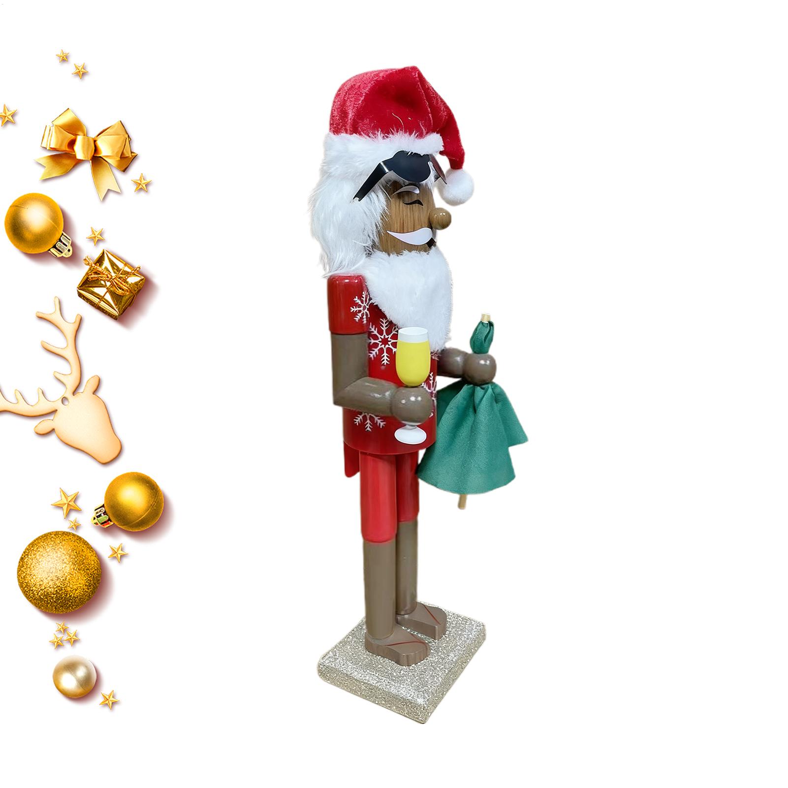 くるみ割り人形の装飾クリスマスアフリカサンタ伝統的なくるみ割 - Nutcracker Figurine のレビューと価格