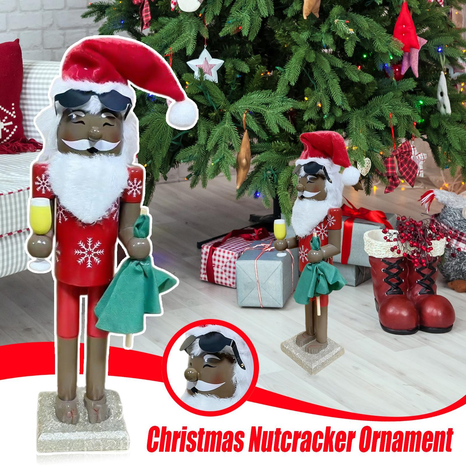 くるみ割り人形の装飾クリスマスアフリカサンタ伝統的なくるみ割 - Nutcracker Figurine のレビューと価格