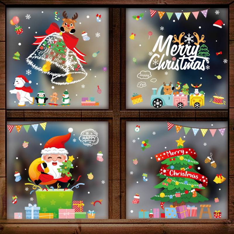 メリークリスマスの装飾ステッカー,窓用接着剤,トナカイ,雪の - Snowflake Window Decal のレビューと価格