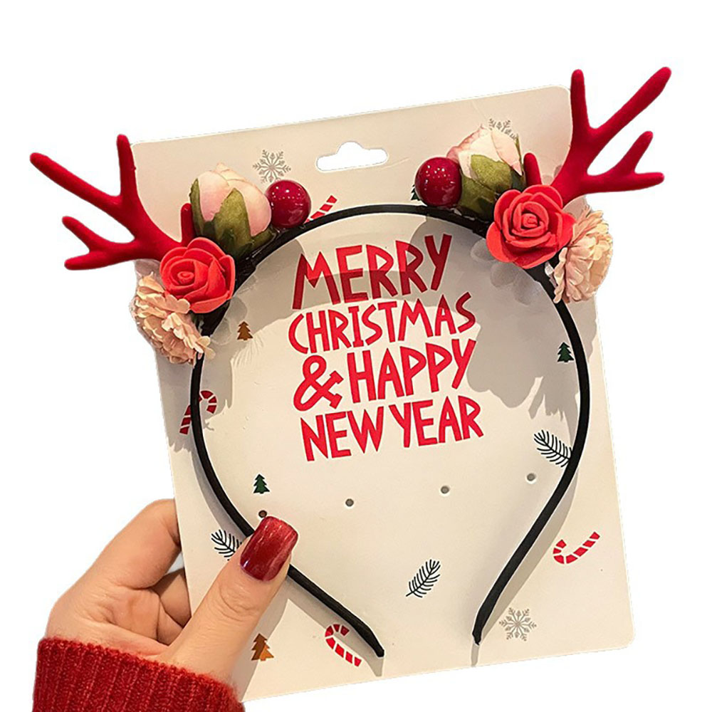 かわいいヘアアクセサリー ベルベット クリスマス ヘッドバン - Reindeer Antlers Headband のレビューと価格