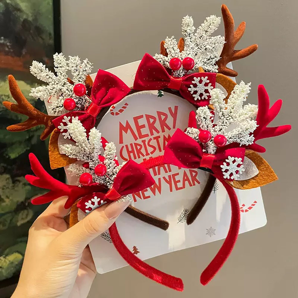 かわいいヘアアクセサリー ベルベット クリスマス ヘッドバン - Reindeer Antlers Headband のレビューと価格