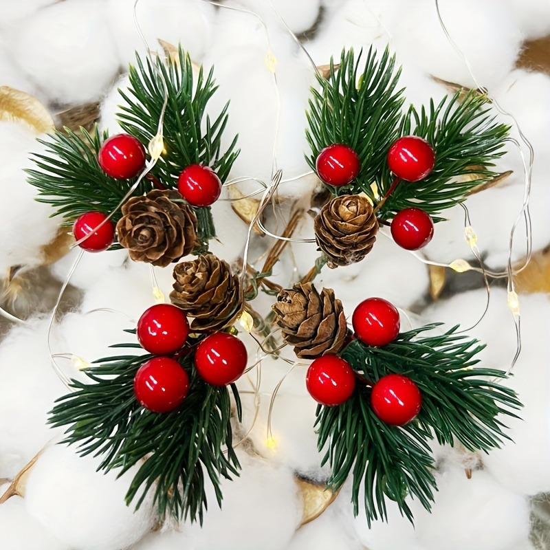 人工松ぼっくりと赤い果実の10個セット - クリスマスツリー - Christmas Tree Artificial のレビューと価格