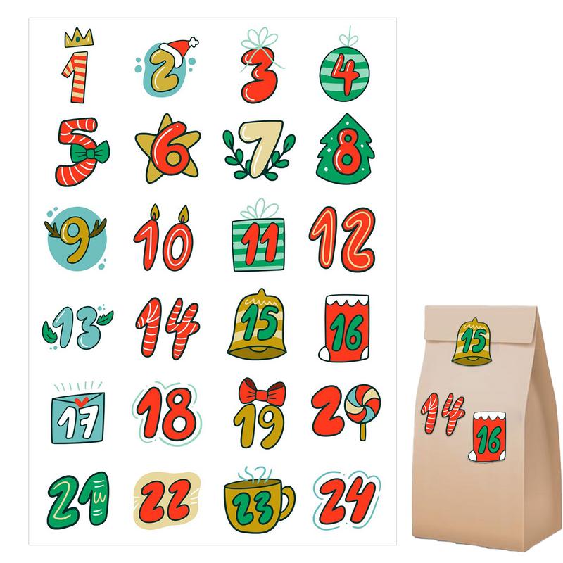 手作りのクリスマスステッカー,カレンダー,数字,クッキー,キ - Advent Calendar Gift のレビューと価格